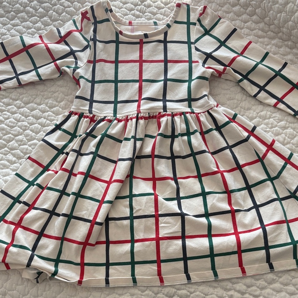 Pink Chicken Multicolor Grid Pattern Dress